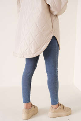 Dar Paça Likralı Pantolon Kar Koyu - Thumbnail