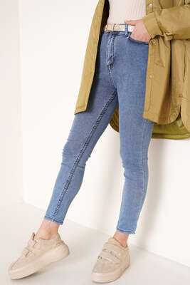 Dar Paça Likralı Pantolon Kar Açık - Thumbnail