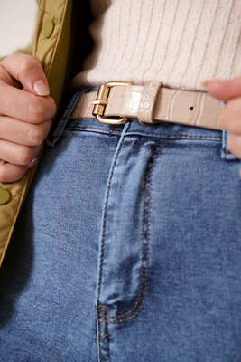 Dar Paça Likralı Pantolon Kar Açık - Thumbnail