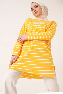 Şeritli Tunik Hardal - Thumbnail