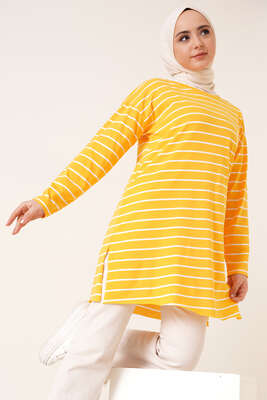 Şeritli Tunik Hardal - Thumbnail