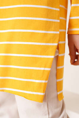 Şeritli Tunik Hardal - Thumbnail