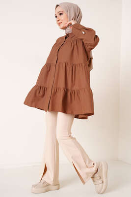 Katkat Gömlek Kahve - Thumbnail