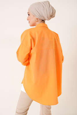 Çift Cep Gömlek Somon - Thumbnail