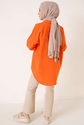 Çift Cep Gömlek Oranj - Thumbnail