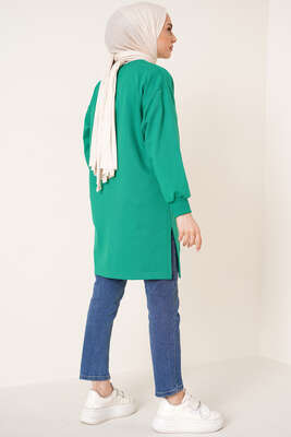 Stay With Me Baskılı Yeşil Tunik - Thumbnail