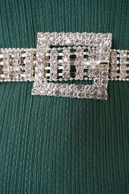 Elmas Taşlı İnce Kemer Gümüş - Thumbnail