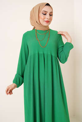 Bel Büzgülü Bürümcük Elbise Benetton - Thumbnail