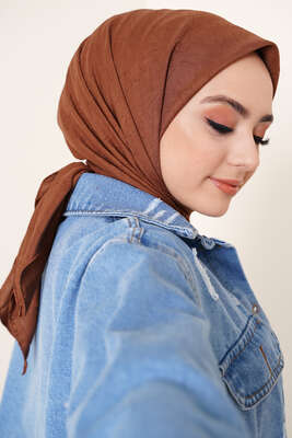 Bambu Kraş Eşarp Toprak - Thumbnail