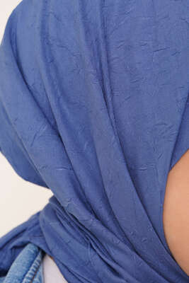 Bambu Kraş Eşarp Mavi - Thumbnail