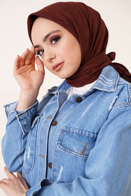 Bambu Kraş Eşarp Açık Kahve - Thumbnail