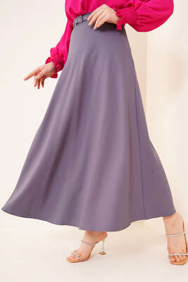 Pazarium - İnce Kemerli Etek Kayrak Grisi