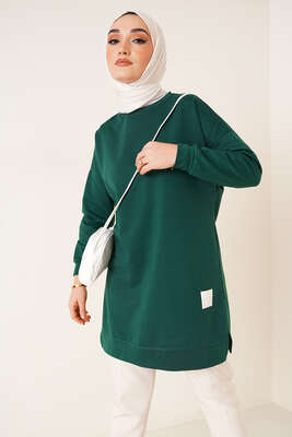 Salaş Armalı Tunik Zümrüt Yeşili - Thumbnail