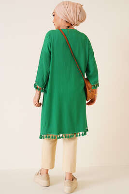 Püskül Süslemeli Benetton Hırka - Thumbnail