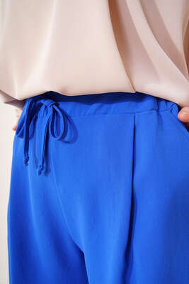 Pens Detaylı Dar Paça Pantolon Saks - Thumbnail