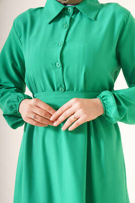 Önü Düğmeli Kat Model Elbise Benetton - Thumbnail