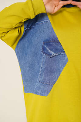 Kot Garnili Tunik Neon Yeşil - Thumbnail