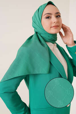 Pazarium - Düz Capri Şal Yeşil