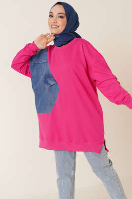 Kot Garnili Tunik Fuşya - Thumbnail