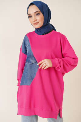 Kot Garnili Tunik Fuşya - Thumbnail