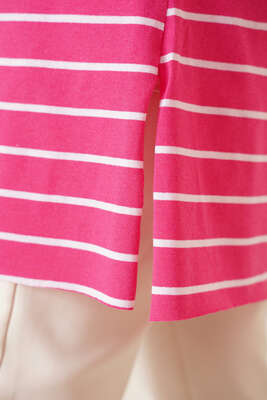 Şeritli Tunik Pembe - Thumbnail