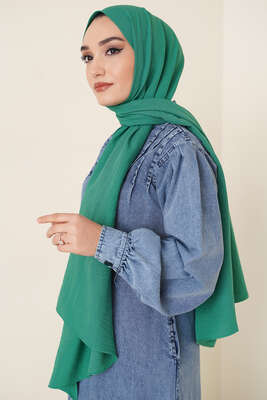 Pazarium - Pamuk Cazz Şal İpek Serisi Yeşil