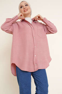 Tek Cepli Ayrobin Gömlek Pudra - Thumbnail