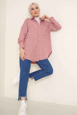 Tek Cepli Ayrobin Gömlek Pudra - Thumbnail