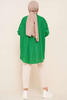 Kabartma Zikzak Desenli Gömlek Benetton - Thumbnail