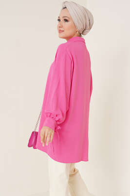 Manşetleri Bağcıklı Ayrobin Gömlek Fuşya - Thumbnail