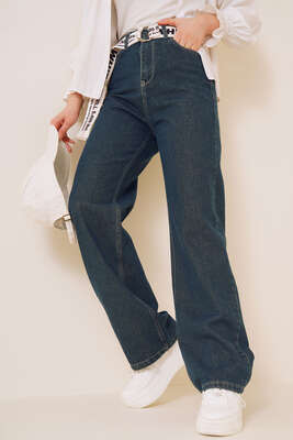 Pazarium - Boru Paça Orta Tint Jean Pantolon