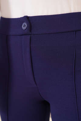 İspanyol Paça Çımalı Pantolon Lacivert - Thumbnail