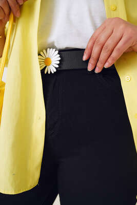 İspanyol Paça Büyük Beden Jean Pantolon Siyah - Thumbnail