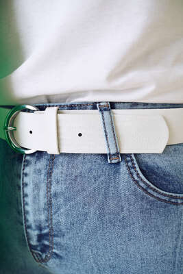 İspanyol Paça Büyük Beden Jean Pantolon Kar Açık - Thumbnail