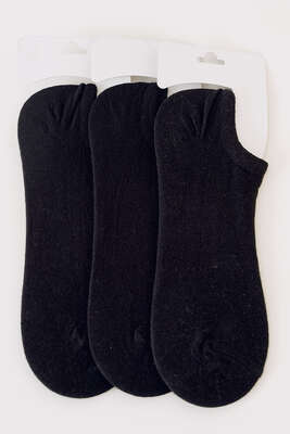 Erkek Sneaker Üçlü Çorap Siyah - Thumbnail