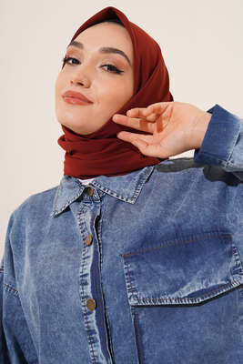 Pazarium - Medine İpeği Eşarp Kiremit