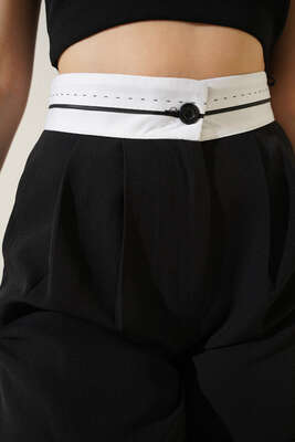 Ters Kemer Şort Siyah - Thumbnail