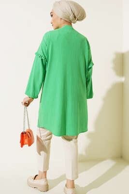 Ön Kol Fırfırlı Gömlek Benetton - Thumbnail