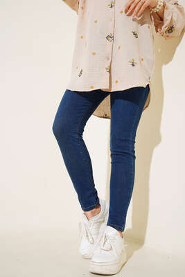 Pazarium - Yüksek Bel Dar Paça Pantolon Kot