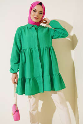 Gizli Düğmeli Kat Tunik Benetton - Thumbnail