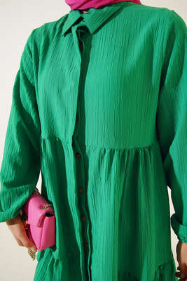 Gizli Düğmeli Kat Tunik Benetton - Thumbnail