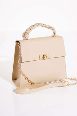 Örgü Kulp Omuz Çantası Taş - Thumbnail