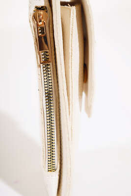 Kapaklı Cüzdan Çanta Krem - Thumbnail