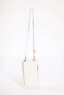 Kapaklı Cüzdan Çanta Krem - Thumbnail