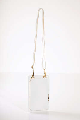 Kapaklı Cüzdan Çanta Beyaz - Thumbnail