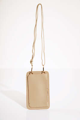 Kapaklı Cüzdan Çanta Bej - Thumbnail
