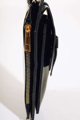 Kapaklı Cüzdan Çanta Siyah Gold - Thumbnail