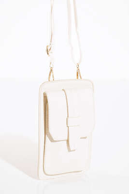 Kapaklı Cüzdan Çanta Krem - Thumbnail