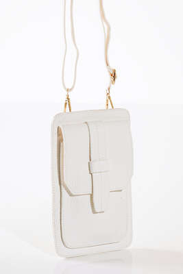 Kapaklı Cüzdan Çanta Beyaz - Thumbnail