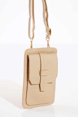 Kapaklı Cüzdan Çanta Bej - Thumbnail